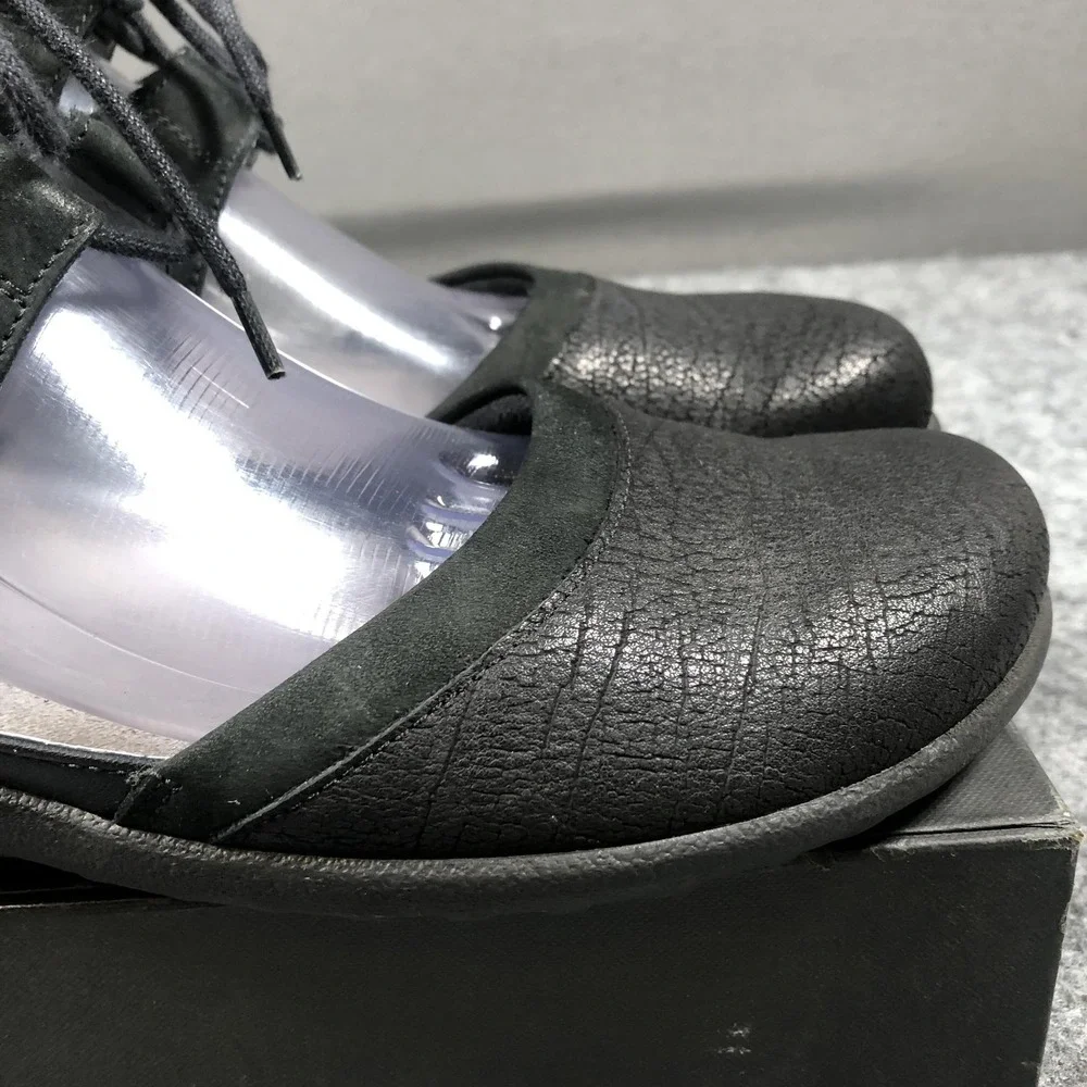 Naot Mary Jane Shoes Womens Size 11 42 Black Leather Lace Up Comfort Flats